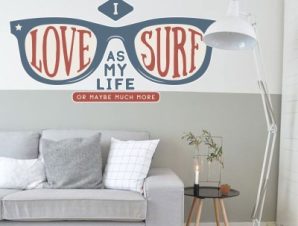 Love surf, Φράσεις, Αυτοκόλλητα τοίχου, 80 x 40 εκ.