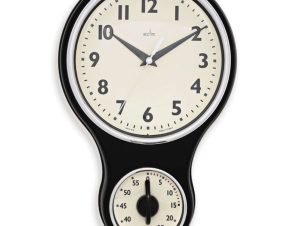 Ρολόι Τοίχου Με Χρονόμετρο Kitchen Time ACCTIM21593 30×19,5x6x5m Black-Ecru Acctim