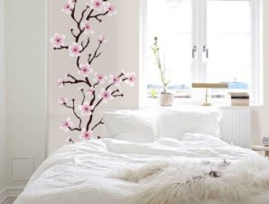 Κλαδί ανθισμένης αμυγδαλιάς, Δέντρα – Λουλούδια, Αυτοκόλλητα τοίχου, 65 x 130 εκ.