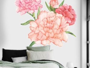 Carnation, Δέντρα – Λουλούδια, Αυτοκόλλητα τοίχου, 55 x 50 εκ.