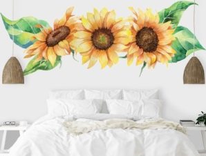 Ηλιανθοί, Δέντρα – Λουλούδια, Αυτοκόλλητα τοίχου, 70 x 26 εκ.