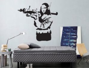Mona Lisa rocket, Banksy, Αυτοκόλλητα τοίχου, 80 x 76 εκ.