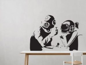 Diver couple, Banksy, Αυτοκόλλητα τοίχου, 90 x 61 εκ.