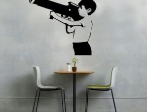 Boy with bazoo, Banksy, Αυτοκόλλητα τοίχου, 70 x 62 εκ.