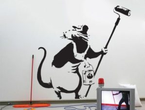 Rat painter, Banksy, Αυτοκόλλητα τοίχου, 80 x 80 εκ.