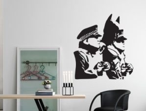 Batman and the police, Banksy, Αυτοκόλλητα τοίχου, 80 x 88 εκ.