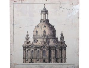 Πίνακας “Dresden Frauenkirche” 40×3.5x40cm Beige-Brown 1-159-92-011 Etiquette