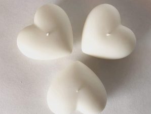 Κερί Heart (Σετ 3Τμχ) #044 4,5×5,5×2,9cm White Jaspers Tabletop