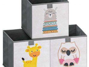 Κουτιά Αποθήκευσης Παιδικά (Σετ 3Τμχ) 54097.01 28x28x28cm Multi Navaris