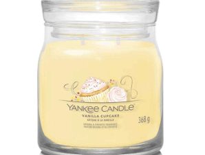 Αρωματικό Κερί Signature Vanilla Cupcake Medium 1630003E 9,3×11,4cm Yellow Yankee Candle