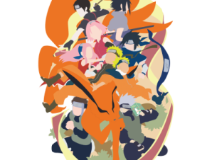 Minimal group art – Naruto, Anime, Αυτοκόλλητα τοίχου, 45 x 70 εκ.