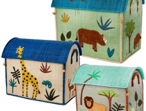 Κουτιά Παιχνιδιών (Σετ 3Τμχ) “Ζώα της ζούγκλας” RICE-3ZJUNB Blue-Multi Rice