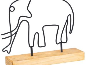 Διακοσμητικό Επιτραπέζιο Elephant 565TNL1151 30x4x30cm Natural-Black Aberto Design
