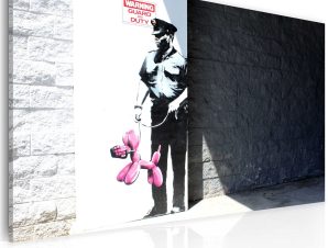 Πίνακας – Police guard and pink balloon dog (Banksy) 60×40