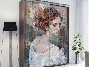 Vintage Κοπέλα, Ζωγραφική, Αυτοκόλλητα ντουλάπας, 100 x 141 εκ.