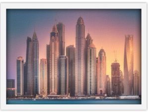 Ηλιοβασίλεμα στο Ντουμπάι, Πόλεις – Ταξίδια, Πίνακες σε καμβά, 30 x 20 εκ.