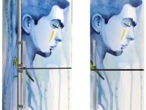 Νέαρος άνδρας, Ζωγραφική, Αυτοκόλλητα ψυγείου, 50 x 85 εκ.