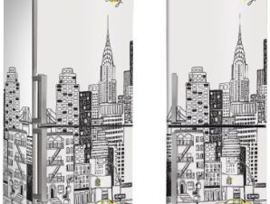 Γραμμικά κτίρια Νέας Υόρκης, Πόλεις – Ταξίδια, Αυτοκόλλητα ψυγείου, 50 x 85 εκ.