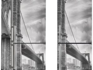 Γκρίζα γέφυρα του Μπρούκλιν, Πόλεις – Ταξίδια, Αυτοκόλλητα ψυγείου, 50 x 85 εκ.