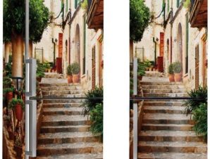 Πέτρινα σκαλοπάτια στην Ιταλία, Πόλεις – Ταξίδια, Αυτοκόλλητα ψυγείου, 50 x 85 εκ.