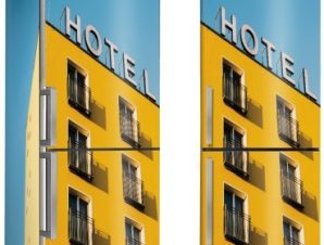 Κίτρινο ξενοδοχείο, Vintage, Αυτοκόλλητα ψυγείου, 50 x 85 εκ.