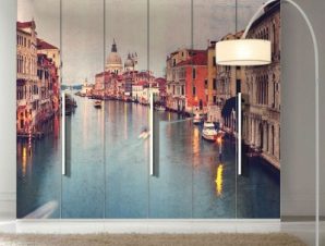 Βενετία, Ιταλία, Vintage, Αυτοκόλλητα ντουλάπας, 100 x 100 εκ.