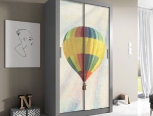 Αερόστατο, Vintage, Αυτοκόλλητα ντουλάπας, 100 x 100 εκ.