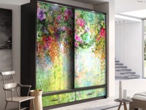 Πολύχρωμα λουλούδια της άνοιξης, Φύση, Αυτοκόλλητα ντουλάπας, 100 x 100 εκ.