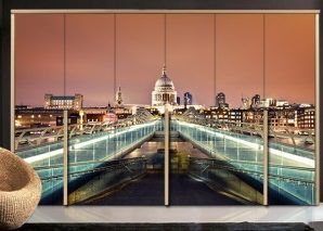 Μια Βραδιά στο Λονδίνο, Πόλεις – Ταξίδια, Αυτοκόλλητα ντουλάπας, 100 x 100 εκ.
