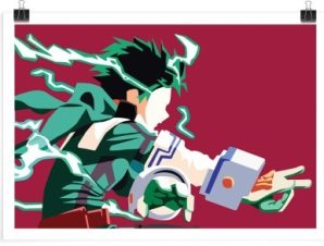 Izuku Midoriya σε κόκκινο background – My Hero Academia, Anime, Πόστερ, 30 x 20 εκ.