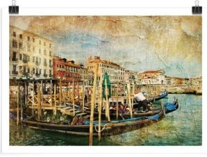 Γόνδολες στο λιμάνι, Ζωγραφική, Πόστερ, 30 x 20 εκ.