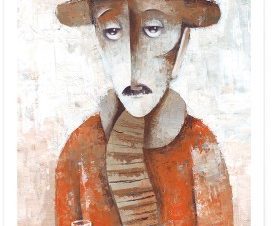 Άνδρας με καπέλο, Ζωγραφική, Πόστερ, 20 x 30 εκ.