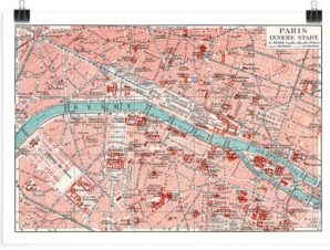 Χάρτης Παρισιού, Πόλεις – Ταξίδια, Πόστερ, 30 x 20 εκ.