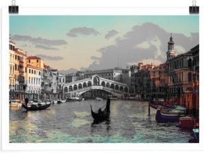 Βάρκες στο λιμάνι της πόλης της Ιταλίας, Πόλεις – Ταξίδια, Πόστερ, 30 x 20 εκ.