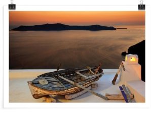 Βάρκα στο ηλιοβασίλεμα, Ελλάδα, Πόστερ, 30 x 20 εκ.