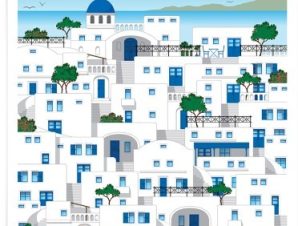 Νησιώτικα χρώματα κτιρίων, Ελλάδα, Πόστερ, 20 x 20 εκ.