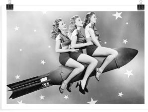 Κοπέλες στον πύραυλο, Vintage, Πόστερ, 30 x 20 εκ.
