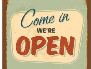 We’re open!, Φράσεις, Πόστερ, 20 x 20 εκ.
