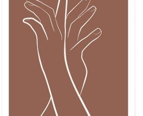 Γραμμικό σχέδιο χέρια, Line Art, Πόστερ, 20 x 30 εκ.
