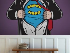 Superhero businessman, Κόμικς, Ταπετσαρίες Τοίχου, 100 x 100 εκ.