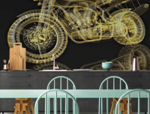 Μοτοσικλέτα, μαχητής του δρόμου, Τεχνολογία – 3D, Ταπετσαρίες Τοίχου, 100 x 100 εκ.