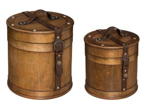 Κουτιά Αποθήκευσης (Σετ 2τμχ) A-S Wooden Round 182352