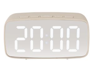 Ρολόι Επιτραπέζιο (12x4x6) – Ξυπνητήρι Karlsson Mirror Led Oval Warm Grey