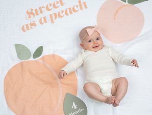Σεντόνι Φωτογράφισης Μωρού + Κάρτες Lulujo Sweet As Peach