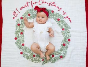 Χριστουγεννιάτικο Σεντόνι Φωτογράφισης Μωρού Διπλής Όψης Lulujo Gingerbread